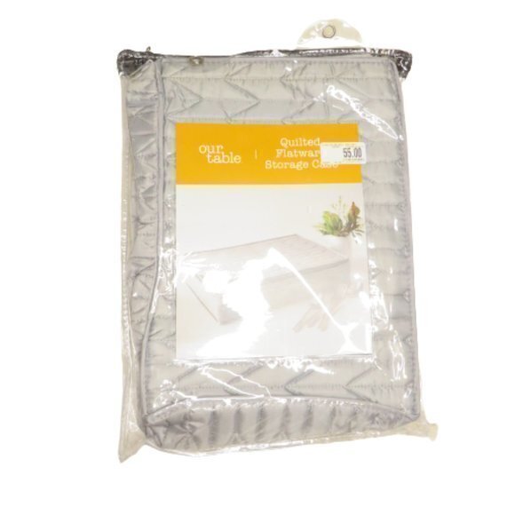 Our Table Quilted Flatware Storage Case Grey - Picture 3 of 7